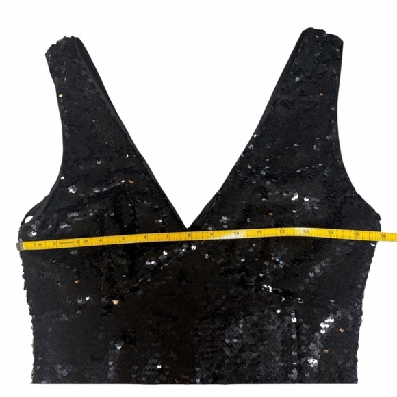 Lulus Shimmering Nights Black Sequin Sleevless Midi Dress- M - Picture 11 of 16